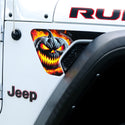 Jeep Fender Vent Vinyl "Flaming Jack-O-Lantern" Decals Fits 2018-2025 Wrangler JL & Gladiator