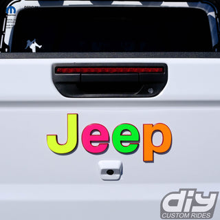 Jeep Emblem Overlay Decals Fluorescent Colors