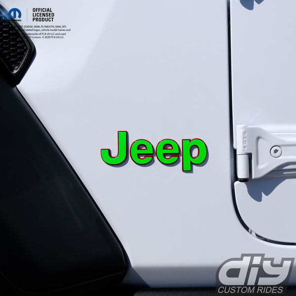 Jeep Emblem Overlay Decals Fluorescent Colors