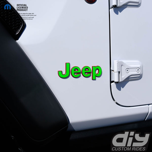 Jeep Emblem Overlay Decals Fluorescent Colors