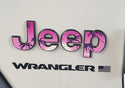 Jeep Emblem Overlay Decals - Pink Sunrise