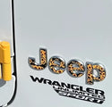 Jeep Emblem Overlay Decals - Sunflowers on Black