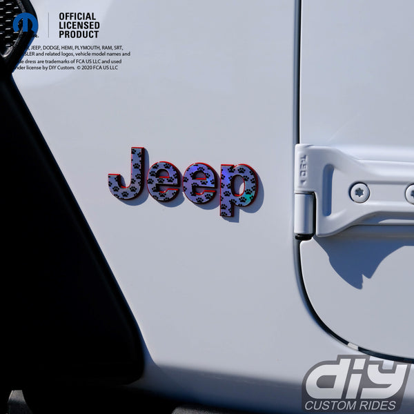 Holographic Jeep Emblem Overlay Decals - Dog Paws