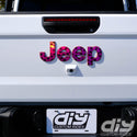 Holographic Jeep Emblem Overlay Decals - Dog Paws on Pink