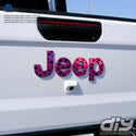 Holographic Jeep Emblem Overlay Decals - Dog Paws on Pink