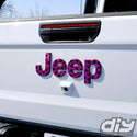 Holographic Jeep Emblem Overlay Decals - Dog Paws on Pink