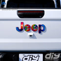 Holographic Jeep Emblem Overlay Decals - Tie Dye