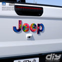 Holographic Jeep Emblem Overlay Decals - Tie Dye