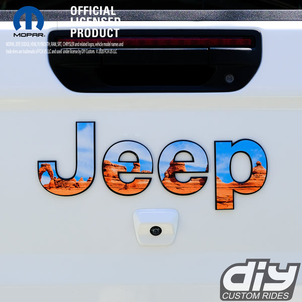 Jeep Emblem Overlay Decals - Moab Landscape