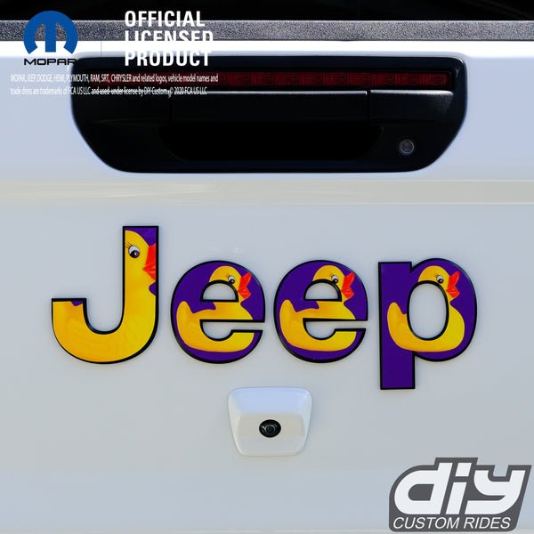 Jeep Emblem Overlay Decals - Ducks On Purple