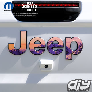 Jeep Emblem Overlay Decals - Purple Mountains