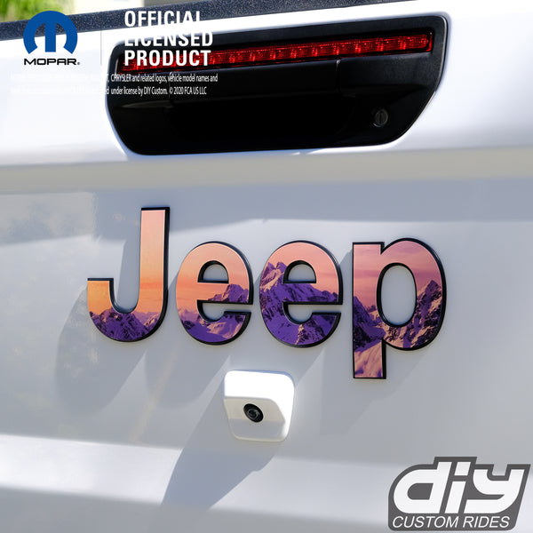 Jeep Emblem Overlay Decals - Purple Mountains