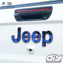 Jeep Emblem Overlay Decals - Blue Flames