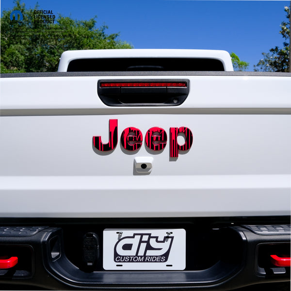 Jeep Emblem Overlay Decals - Dripping Red