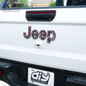 Jeep Emblem Overlay Decals - Grayscale Leopard Print