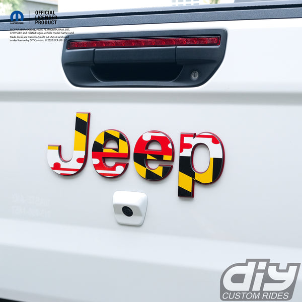 Jeep Emblem Overlay Decals - Maryland Flag