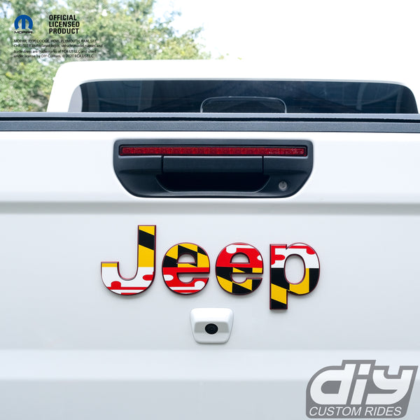 Jeep Emblem Overlay Decals - Maryland Flag