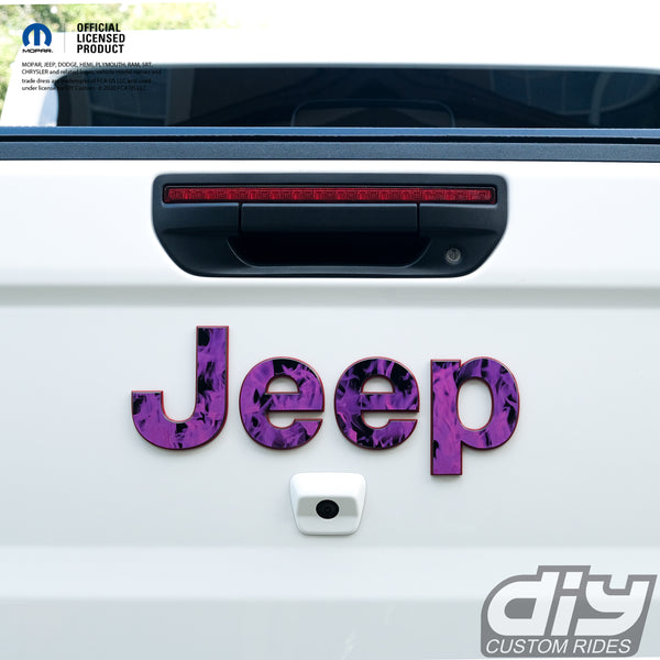 Jeep Emblem Overlay Decals - Purple Flames