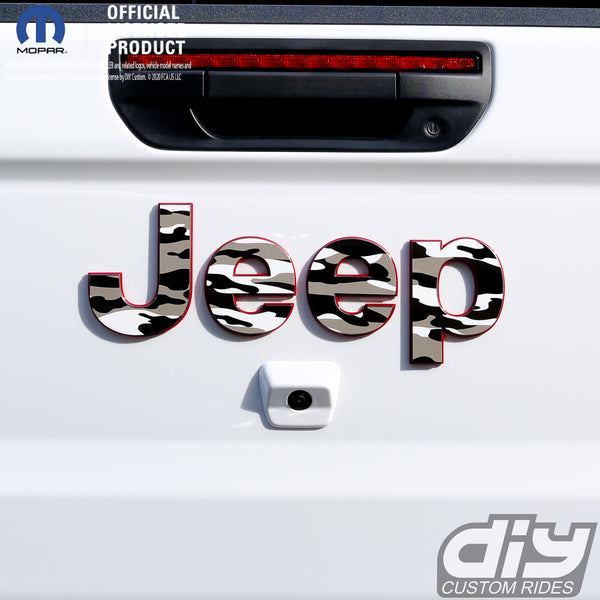 Jeep Emblem Overlay Decals - Grayscale Camo