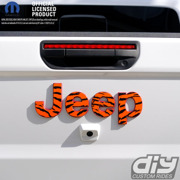 Jeep Emblem Overlay Decals - Tiger Print