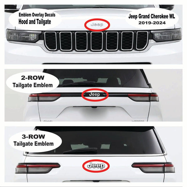 Jeep Emblem Overlay Decals - Christmas Trees