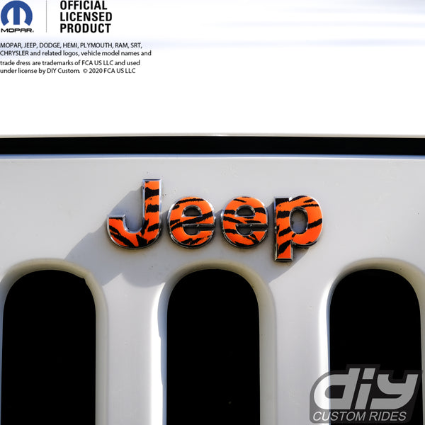 Jeep Emblem Overlay Decals - Tiger Print