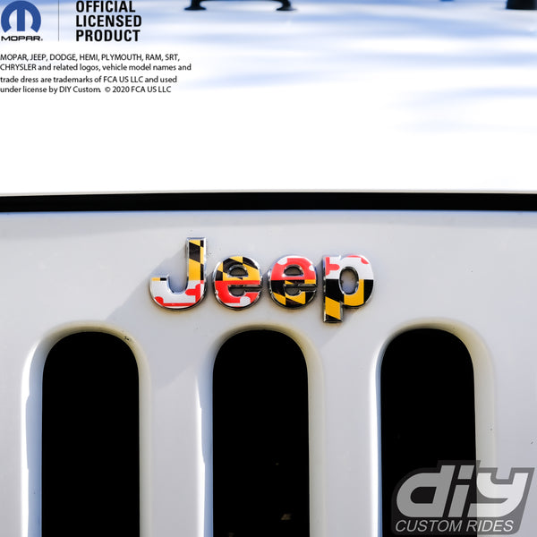 Jeep Emblem Overlay Decals - Maryland Flag