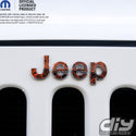 Jeep Emblem Overlay Decals -Topographic Black with Orange