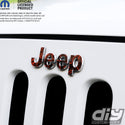 Jeep Emblem Overlay Decals -Topographic Black with Orange