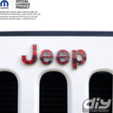 Jeep Emblem Overlay Decals -Topographic Black with Red