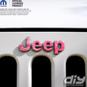 Jeep Emblem Overlay Decals -Topographic Pink with Gray