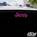 Jeep Emblem Overlay Decals - Pink Flames