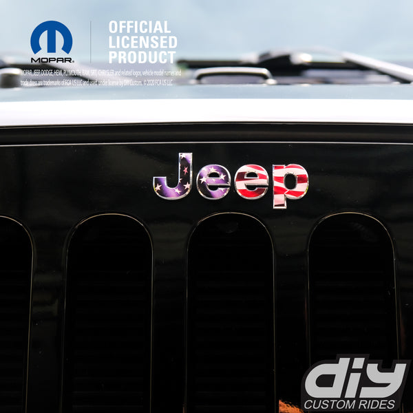 Jeep Emblem Overlay Decals - American Flag