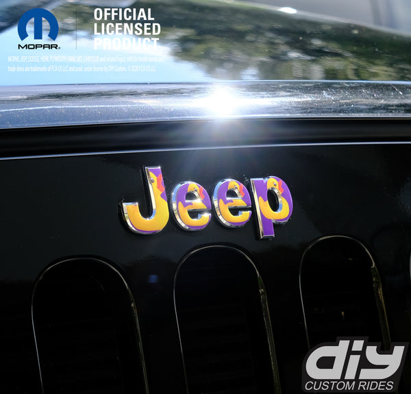 Jeep Emblem Overlay Decals - Ducks On Purple