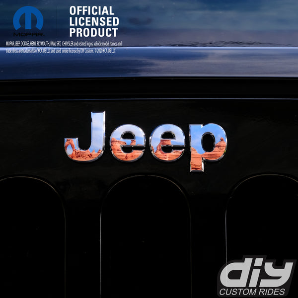 Jeep Emblem Overlay Decals - Moab Landscape