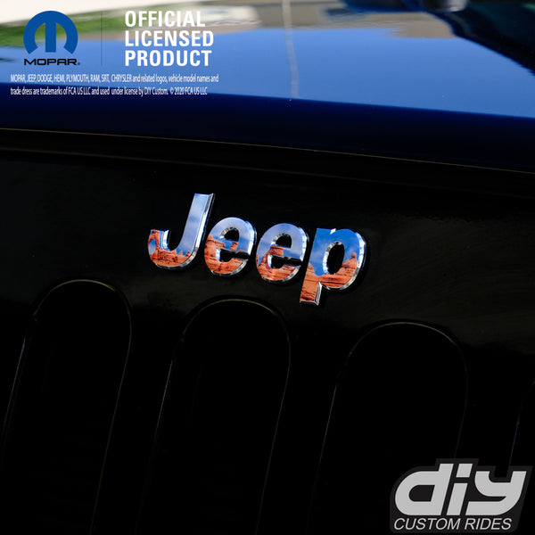 Jeep Emblem Overlay Decals - Moab Landscape