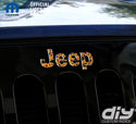 Jeep Emblem Overlay Decals - Sunflowers on Black