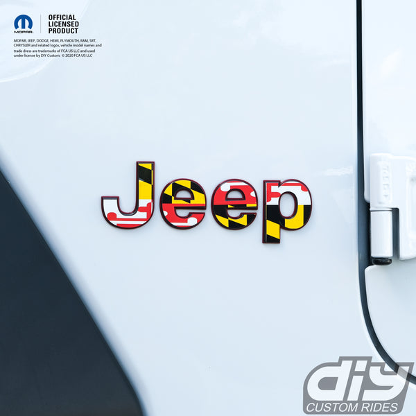 Jeep Emblem Overlay Decals - Maryland Flag