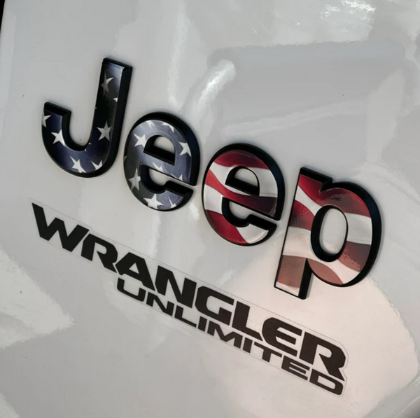 Jeep Emblem Overlay Decals - American Flag