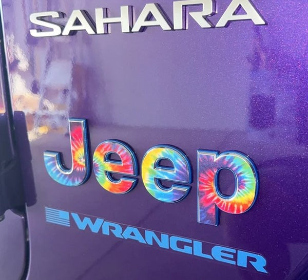 Jeep Emblem Overlay Decals - Tie Dye