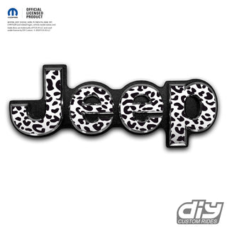 Jeep Emblem Overlay Decals - Black & White Leopard Print