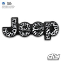 Jeep Emblem Overlay Decals - Grayscale Leopard Print