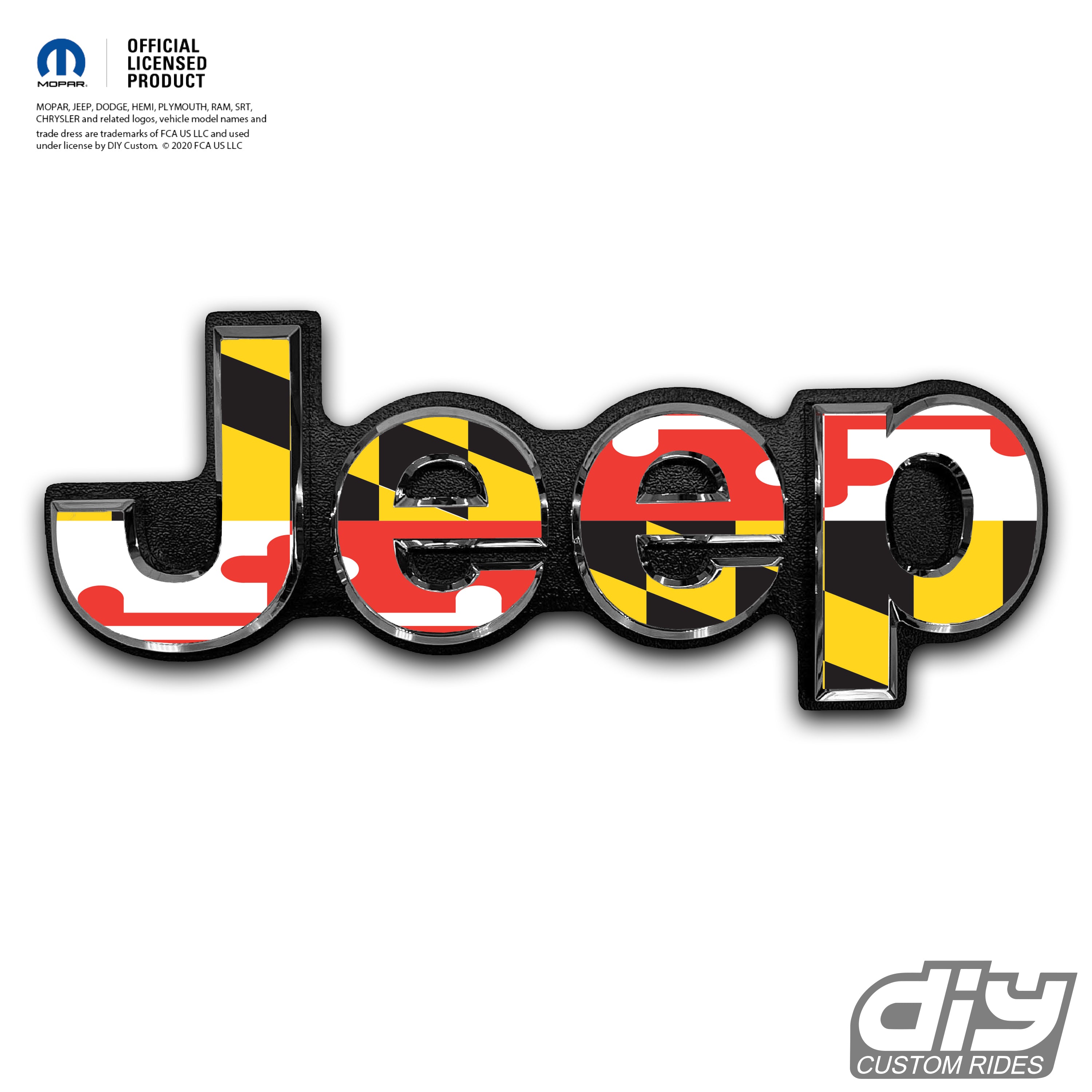 Jeep Premium Vinyl Emblem Overlay Decals - Maryland Flag | DIY Custom Rides