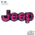 Jeep Emblem Overlay Decals - Pink Flames