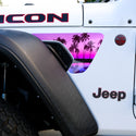 Jeep Fender Vent Vinyl "Pink Sunset" Decals Fits 2018-2025 Wrangler JL & Gladiator