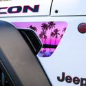 Jeep Fender Vent Vinyl "Pink Sunset" Decals Fits 2018-2025 Wrangler JL & Gladiator