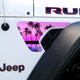 Jeep Fender Vent Vinyl "Pink Sunset" Decals Fits 2018-2025 Wrangler JL & Gladiator