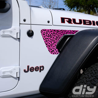 Jeep Fender Vent Vinyl "Pink Leopard" Decals Fits 2018-2024 Wrangler JL & Gladiator