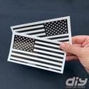 Black & White American Flag Decals (Pair)