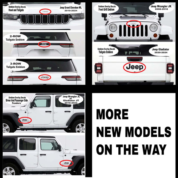 Jeep Emblem Overlay Decals - Black & White Leopard Print